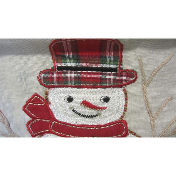 NEW IN PACKAGE ADORABLE BEADED EMBROIDERED SNOWMAN TABLE RUNNER 14x72" - Picture 3 of 5